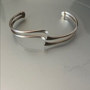 Sterling Silver Wave Cuff Bracelet